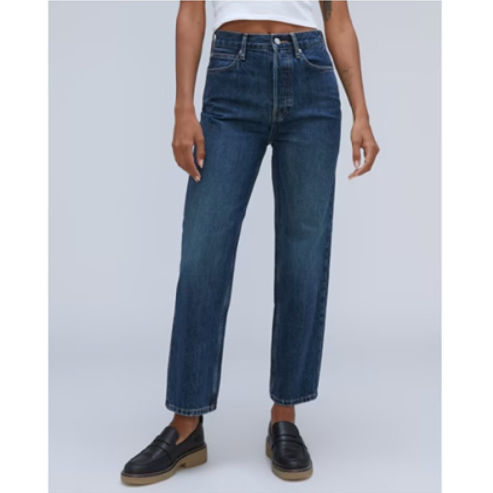 Everlane The Rigid Way-High Jean Sz 28 Rich Indigo